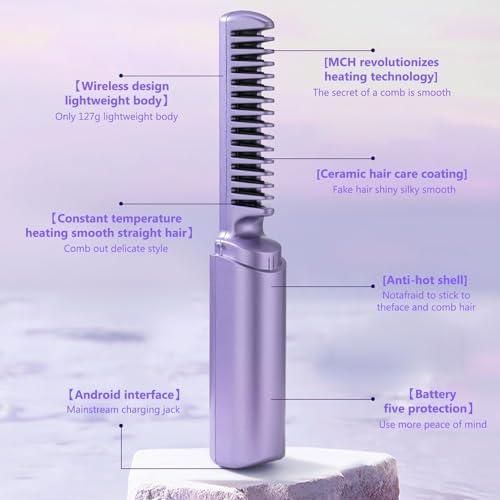 LuxeHeat™ Rechargeable Hot Comb – Salon-Smooth Hair, Anytime. Anywhere.
